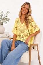 SUMMER COTTON KNIT TOP  YELLOW - Image 2