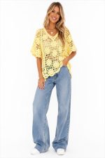 SUMMER COTTON KNIT TOP  YELLOW - Image 3