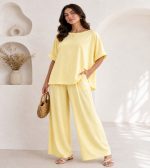 TWO PIECE SET TOP  TROUSERS YELLOW