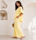 TWO PIECE SET TOP  TROUSERS YELLOW - Image 2