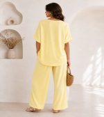 TWO PIECE SET TOP  TROUSERS YELLOW - Image 3