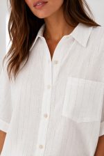 SHIRT WITH GLITTER STRIPE WHITE - Image 3