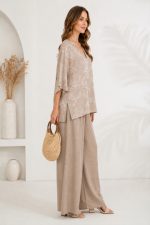 TOP AND TROUSERS SET BEIGE - Image 3