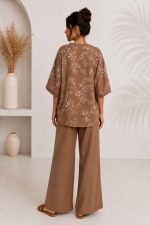TOP AND TROUSERS SET BROWN - Image 3