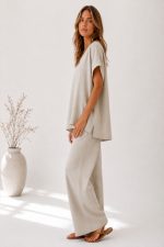 TOP AND TROUSERS SET BEIGE - Image 2