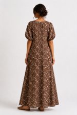 MAXI LOOSE FIT SUMMER DRESS BROWN - Image 3