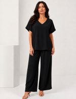 SET TOP AND TROUSERS BLACK