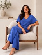 SET TOP AND TROUSERS BLUE