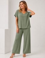 SET TOP AND TROUSERS KHAKI GREEN