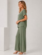SET TOP AND TROUSERS KHAKI GREEN - Image 2