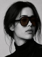 AVIATOR CHUNKY FRAME SUNGLASSES BLACK-BROWN