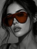 AVIATOR CHUNKY FRAME SUNGLASSES BROWN