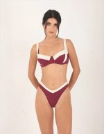TOP CONTRASTING TRIM BALCONETTE PLUM