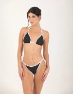 BOTTOM CONTRAST TRIM TIE SIDE BLACK