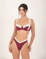 BOTTOM V-SHAPE W/CONTRAST TRIM PLUM
