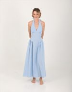 CAPRI STRIPPED OPEN BACK DRESS LIGHT BLUE - Image 2