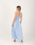 CAPRI STRIPPED OPEN BACK DRESS LIGHT BLUE - Image 4