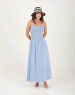 HELENA COTTON DRESS LIGHT BLUE - Image 2