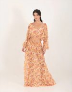 YELLOW SCALLOP WRAP TOP